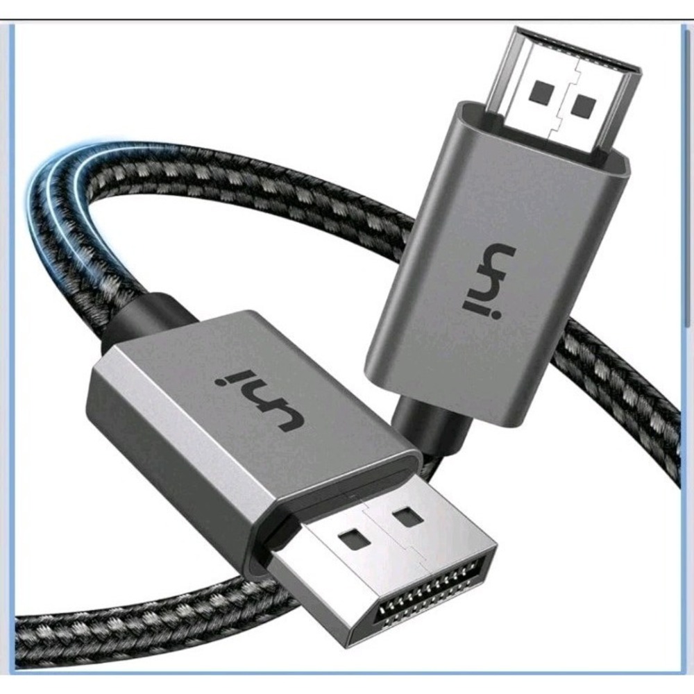 UNI DisplayPort to HDMI Display 4K 6 Feet Braided Cable DP to HDMI